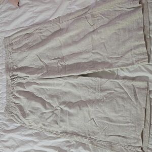 Linen Wide Leg Crop Pants